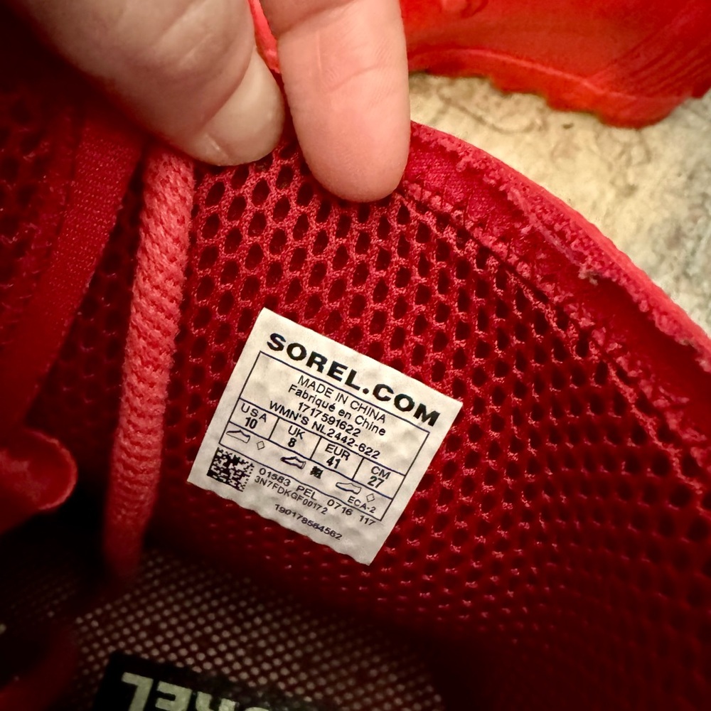 Sorel Joan Women's Red Wedge Rain Boots - Picture 3 of 7